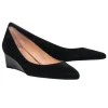 Stuart Weitzman - Black Textured Pointed Toe Wedges w/ Tortoise Shell Sz 7.5