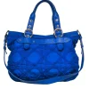 Stuart Weitzman - Bright Cobalt Blue Textured Nylon & Leather Satchel