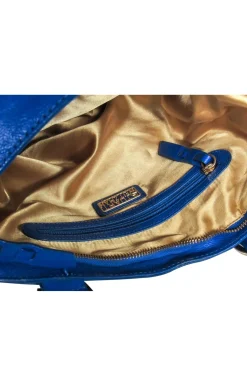 Stuart Weitzman - Bright Cobalt Blue Textured Nylon & Leather Satchel