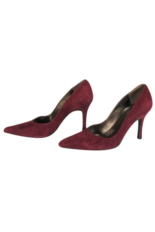 Stuart Weitzman - Burgundy Suede Pointed-Toe Pump Sz 5