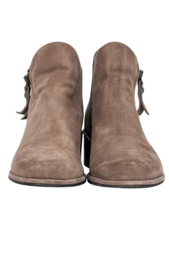 Stuart Weitzman - Dark Beige Suede Ankle Booties Sz 6.5