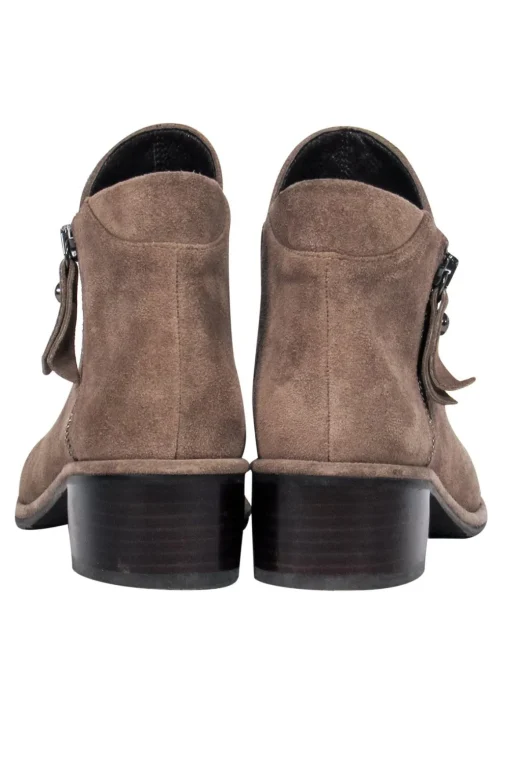 Stuart Weitzman - Dark Beige Suede Ankle Booties Sz 6.5