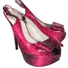 Stuart Weitzman - Fuchsia Snakeskin Platform Heels w/ Bows Sz 9.5