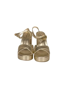 Stuart Weitzman - Gold Leather Platform Heels Sz 6.5