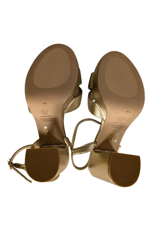 Stuart Weitzman - Gold Leather Platform Heels Sz 6.5
