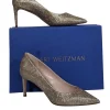 Stuart Weitzman - Gold Sparkly Pointed Toe Pumps Sz 7.5