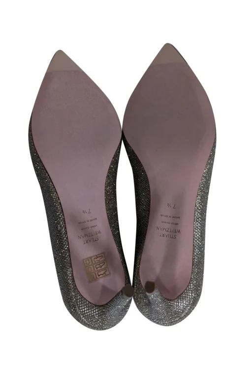 Stuart Weitzman - Gold Sparkly Pointed Toe Pumps Sz 7.5