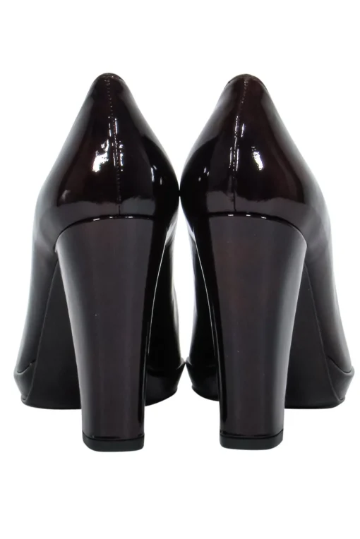 Stuart Weitzman - Maroon Rounded Toe Block Heel Pumps Sz 8.5