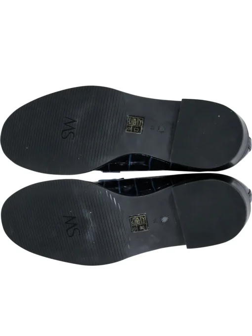 Stuart Weitzman - Navy Reptile Embossed Leather Loafer Sz 10