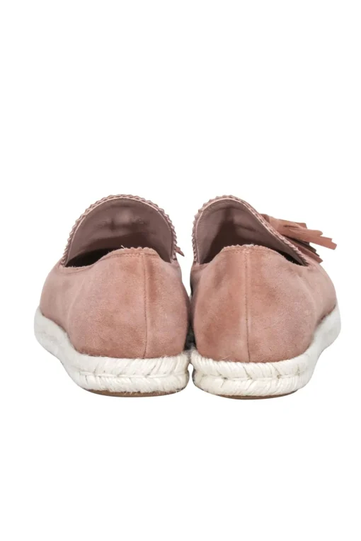 Stuart Weitzman - Pink Suede Flats w/ Fringe Front Sz 7.5