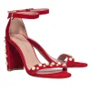 Stuart Weitzman - Red Suede Strappy Pumps w/ Pearl Embellishments Sz 7.5