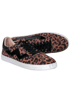 Stuart Weitzman - Tan & Black Leopard Print Sneakers Sz 9.5