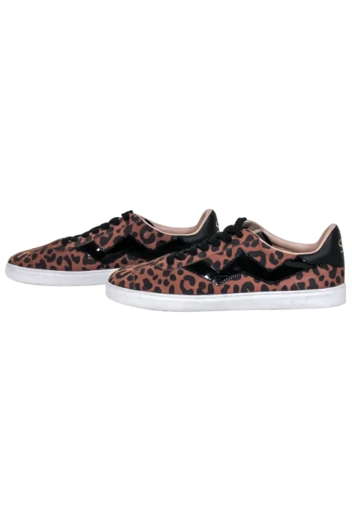 Stuart Weitzman - Tan & Black Leopard Print Sneakers Sz 9.5