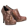 Stuart Weitzman - Tan Snakeskin Print Platform Heeled Booties Sz 6.5
