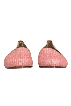 Stubbs & Wootton - Pink Woven Embroidered Toe Flats Sz 6.5