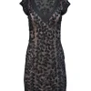 Sue Wong - Black Lace Beaded V-Neckline Dress Sz 6