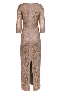 Sue Wong - Taupe Embroidered Lace Gown Sz 4