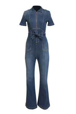 SukiSo - Medium Wash Belted Denim Jumpsuit Sz XS