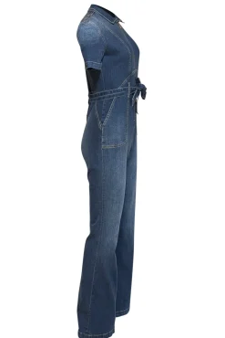 SukiSo - Medium Wash Belted Denim Jumpsuit Sz XS