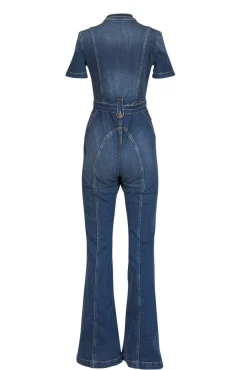 SukiSo - Medium Wash Belted Denim Jumpsuit Sz XS