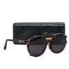 Sunday Somewhere - Brown Tortoise Shell Round Sunglasses w/ Brow Bar