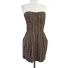 Sunner - Brown & Beige Floral Print Strapless Dress Sz 8