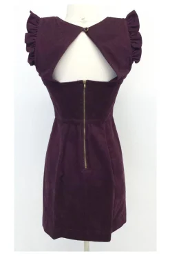 Sunner - Maroon Cutout Back Corduroy Dress Sz XS