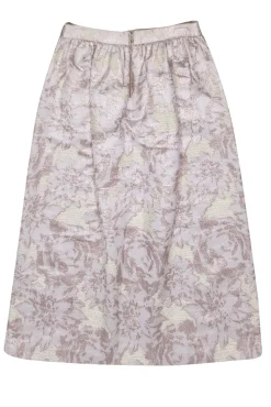 Suno - Blush Pink & Metallic Brocade Midi Skirt Sz M