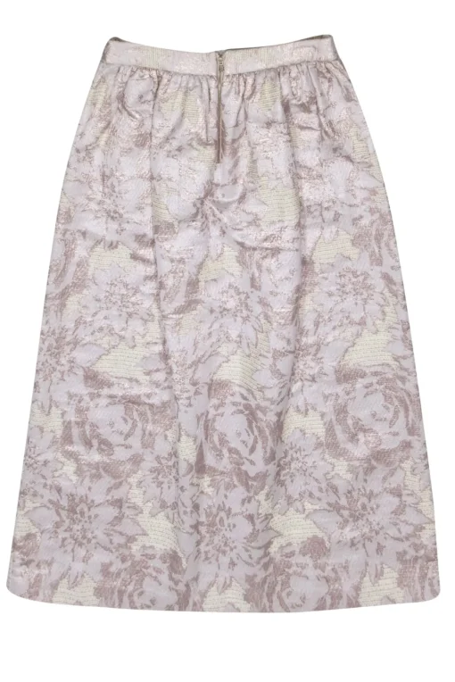 Suno - Blush Pink & Metallic Brocade Midi Skirt Sz M