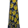 Suno - Navy & Yellow Floral Print Maxi Dress Sz 4