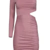 Susana Monaco - Dusty Rose One-Shoulder Ruched Dress w/ Cutout Sz XS