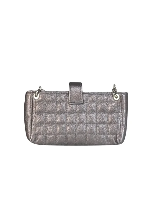 Suzi Roher - Silver Gunmetal Quilted Phone Crossbody Bag