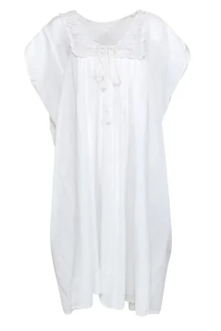 Suzie Kondi - White Cotton Crotchet Caftan Dress Sz S