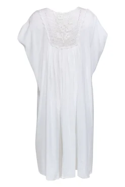 Suzie Kondi - White Cotton Crotchet Caftan Dress Sz S