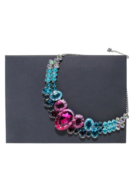 Swarovski - Pink, Blue, & Iridescent Stoe Statement Necklace