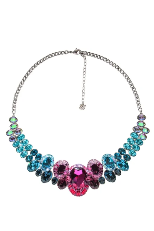 Swarovski - Pink, Blue, & Iridescent Stoe Statement Necklace