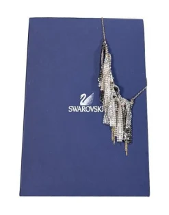 Swarovski - Silver, White, & Gunmetal Fringe Layered Necklace