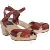 Swedish Hasbeens - Brown Leather Strappy Heeled Sandal Sz 9