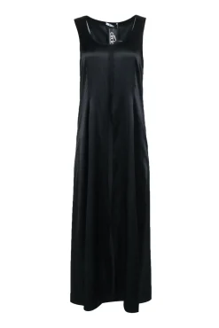 T by Alexander Wang - Black Satin Sleeveless Maxi Dress Sz 10