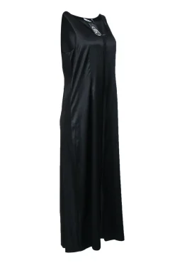 T by Alexander Wang - Black Satin Sleeveless Maxi Dress Sz 10