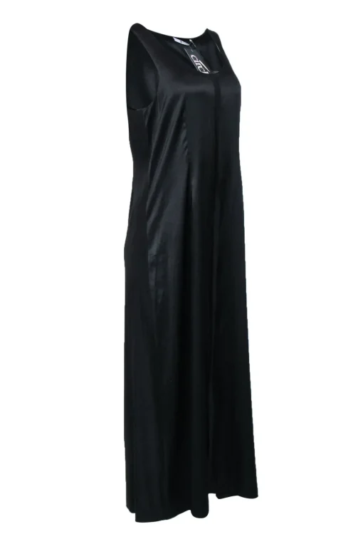 T by Alexander Wang - Black Satin Sleeveless Maxi Dress Sz 10