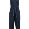 T Tahari - Dark Navy Sleeveless Zipper Front Jumpsuit Sz 4