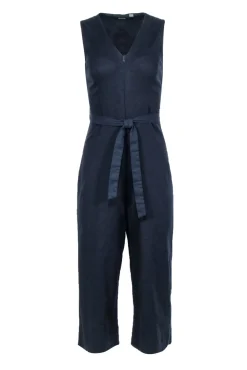 T Tahari - Dark Navy Sleeveless Zipper Front Jumpsuit Sz 4