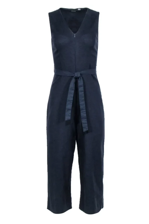 T Tahari - Dark Navy Sleeveless Zipper Front Jumpsuit Sz 4