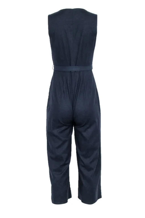 T Tahari - Dark Navy Sleeveless Zipper Front Jumpsuit Sz 4