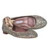 Tabitha Simmons - Gold Sequin Anklewrap Ballet Flats Sz 8.5