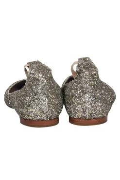 Tabitha Simmons - Gold Sequin Anklewrap Ballet Flats Sz 8.5