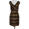 Tadashi Shoji - Gathered Animal Print Body Con Dress Sz S