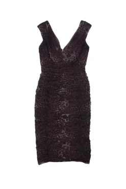 Tadashi Shoji - Multicolor Leopard Print Silk Sleeveless Dress Sz 4
