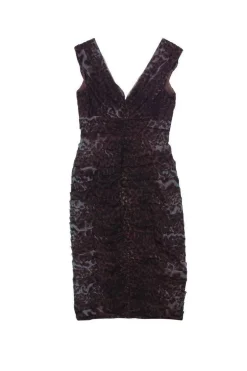 Tadashi Shoji - Multicolor Leopard Print Silk Sleeveless Dress Sz 4